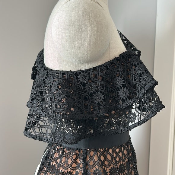 NWT Self Portrait Black Floral Chain Dress US4 - Picture 7 of 16